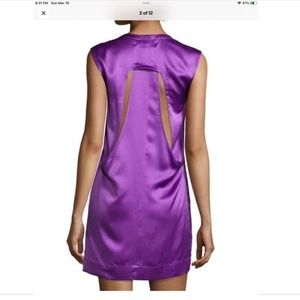 NWT $565 Helmut Lang Mere‎ Layered Back Silk Dress Anline Purple [ LARGE ]